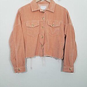 American Eagle Corduroy Button Down Crop Shirt Size XS